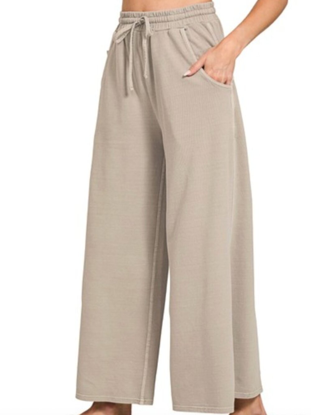 French Terry Pigment Dye & Enzyme Washed Pants in Ash Mocha